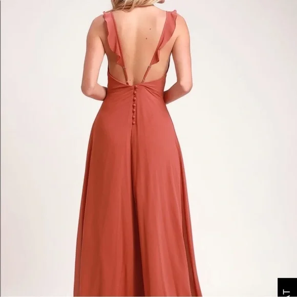LULUS METEORIC RISE RUSTY ROSE MAXI DRESS - Picture 2 of 11